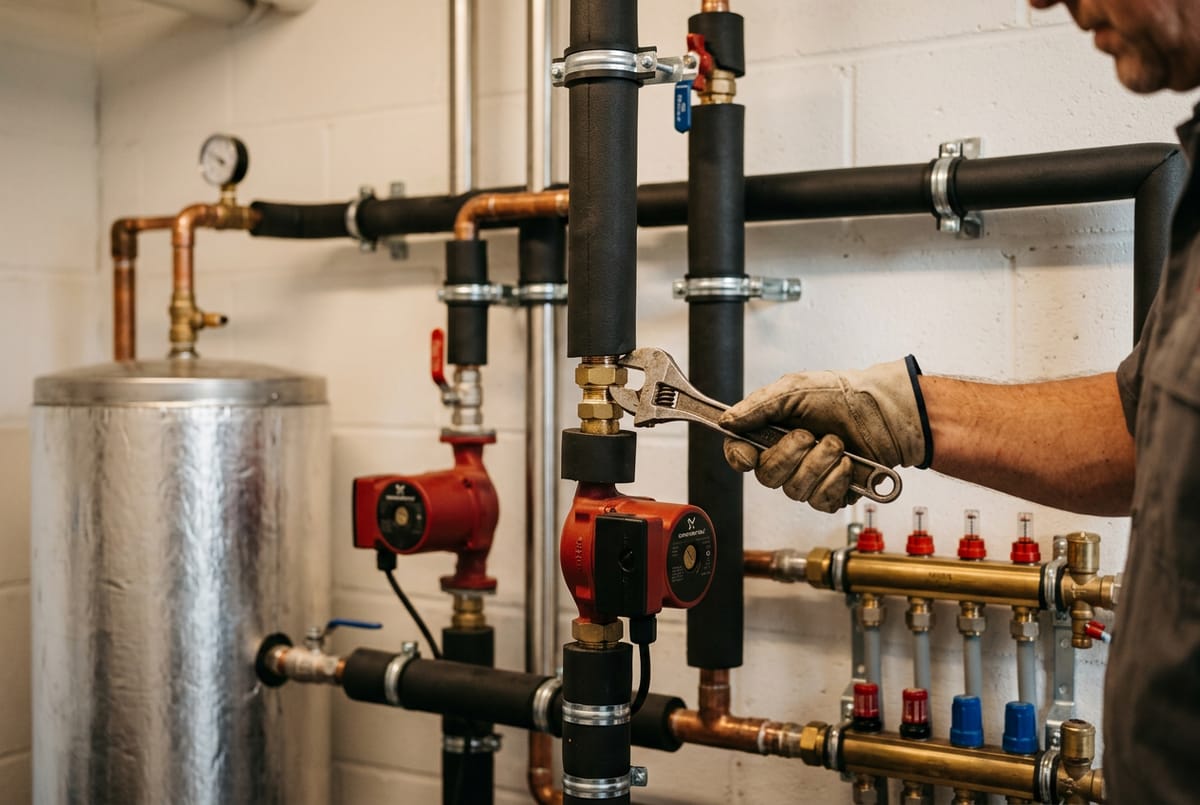 Heizungsverteilung mit Pumpen im Heizraum